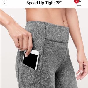 NWT Grey lululemon speed up 28* leggings size 2